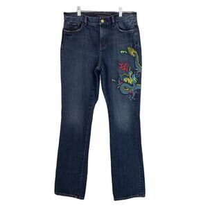 Vintage Ralph Lauren high rise embroidered dragon design jeans woman's size‎ 6